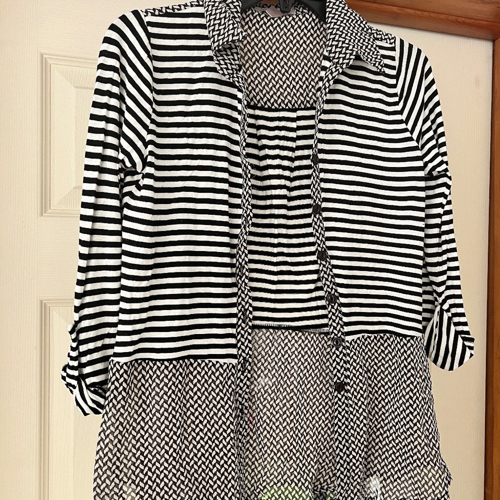Mixed Fabric Blouse